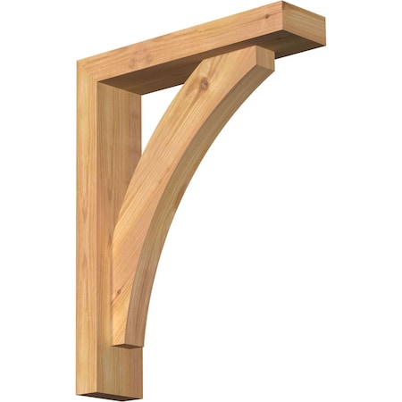 Ekena Millwork Thorton Block Smooth Bracket w/ Offset Brace, Western Red Cedar, 3 1/2"W x 14"D x 18"H BKT0402X14X18THR05SWR